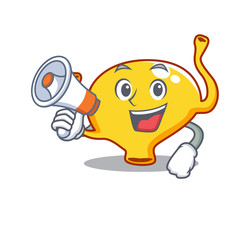 Cartoon character of bladder having a megaphone