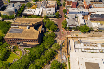 Fototapeta premium Aerial shot construction at Downtown Tallahassee FL