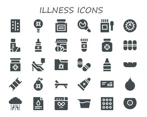 illness icon set