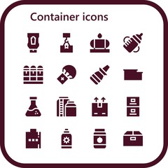 Modern Simple Set of container Vector filled Icons