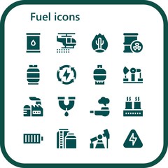 Modern Simple Set of fuel Vector filled Icons