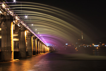 서울 한강 반포대교 분수 야경