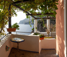 terrace on coastal amalfitana naples