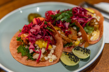 Healthy vege tacos on plate