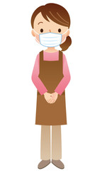 マスクをする店員　スタッフ