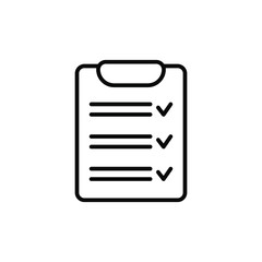 Clipboard with checklist icon, symbol for web site and app design. Vector illstration.