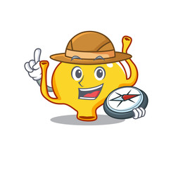 mascot design concept of bladder explorer with a compass