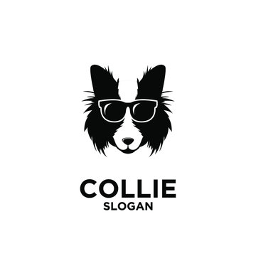 collie dog head logo icon design