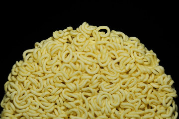 Round Shape Raw Instant Noodles Background 