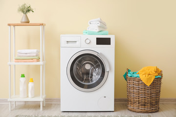 Interior of modern home laundry room