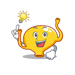 Mascot character design of bladder with has an idea smart gesture
