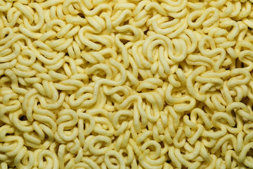 Round Shape Raw Instant Noodles Background 