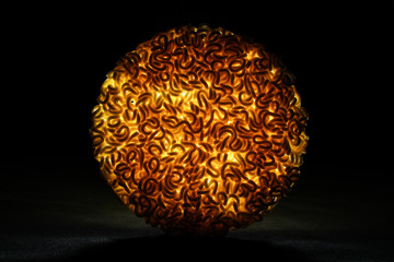 Round Shape Raw Instant Noodles Background 