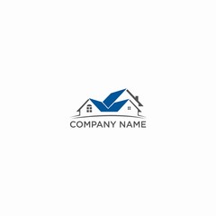 logo for company, real estate logo, logo, house, icon, sign, business, symbol, illustration, blue, design, button, home, arrow, building, real estate, 3d, company, abstract, isolated, white, green, we