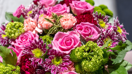 Beautiful exotic flower bouquet arrangement. Floral concept. 