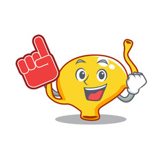 Bladder presented in cartoon character design with Foam finger