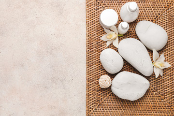 Beautiful spa composition on light background