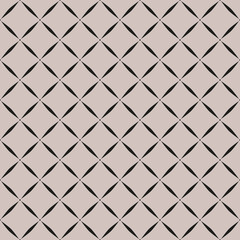 Ornament of rhombuses on beige background. Vector seamless pattern.