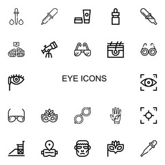 Editable 22 eye icons for web and mobile