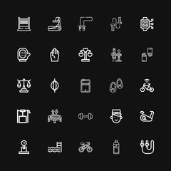 Editable 25 fitness icons for web and mobile