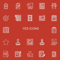 Editable 22 yes icons for web and mobile