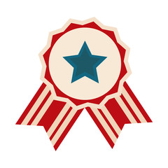 happy independence day, american flag label celebration flat style icon