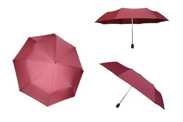 Set of pink umbrellas