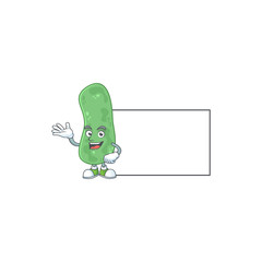 An image of enterobacteriaceae with board mascot design style