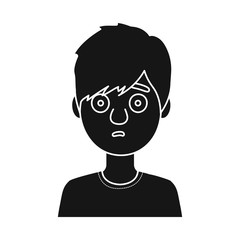 Vector illustration of guy and surprised icon. Set of guy and emotion vector icon for stock.