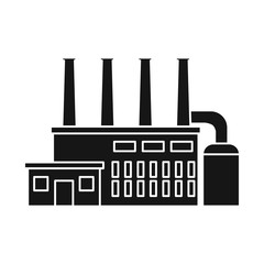 Vector illustration of factory and nuclear logo. Collection of factory and energy stock symbol for web.