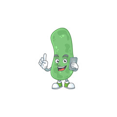 Cartoon design concept of enterobacteriaceae talking on phone