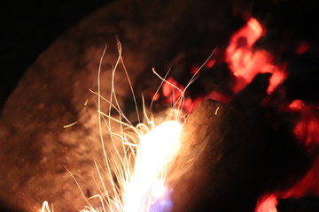 sparks of fire