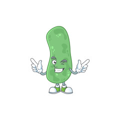 Cartoon character design concept of enterobacteriaceae cartoon design style with wink eye