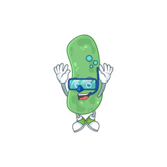 Mascot design concept of enterobacteriaceae wearing Diving glasses
