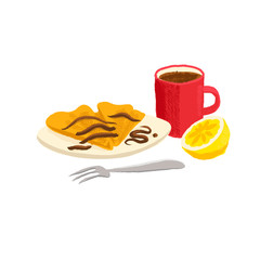 vector drawing breakfast