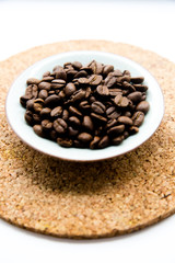 coffee beans, macro shot, background