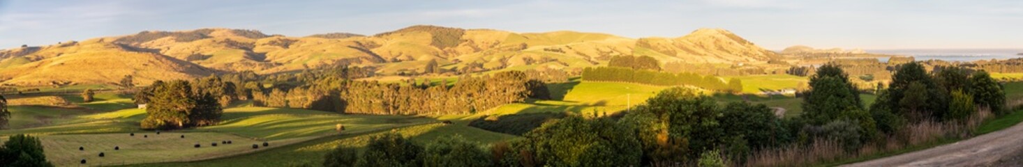Fototapeta na wymiar Panoramic Landscape near Owaka in New Zealand