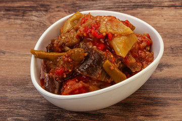 Caucasian vegan cuisine - ajapsandali with vegetables