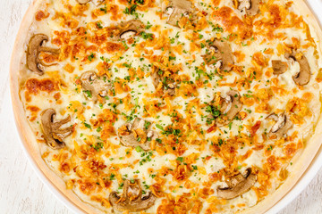 Pizza with mushrooms