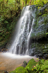 Fototapeta na wymiar Purakaunui waterfall near Owaka in New Zealand.
