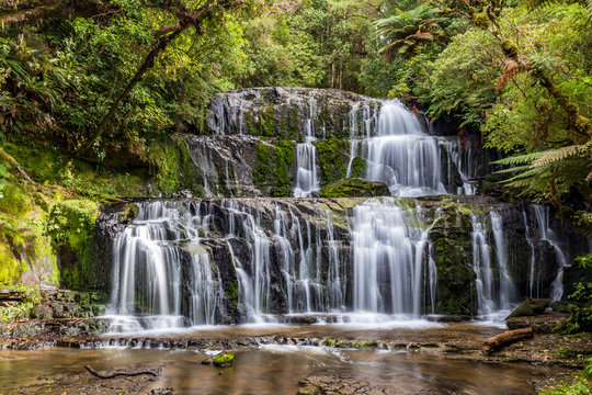 Purakaunui waterfall near Owaka in New Zealand.