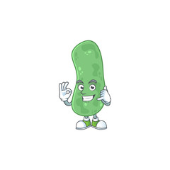 Enterobacteriaceae mascot cartoon design make a call gesture