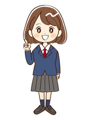 女性、学生、解説