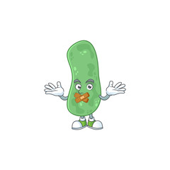 Enterobacteriaceae mascot cartoon design with quiet finger gesture