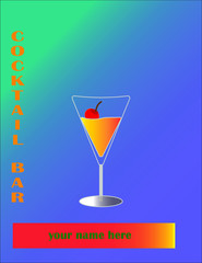 Insegna per bar o per menu consumazioni bevande e cocktail 