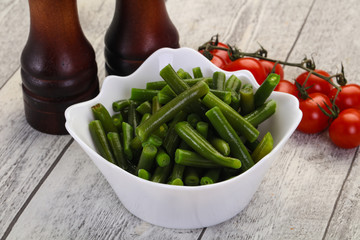 Green beans in the bowl