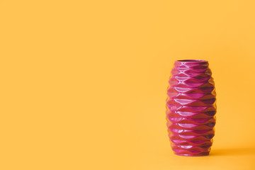 Beautiful vase on color background