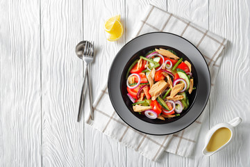 Tuna salad with lemon dressing and vegetables