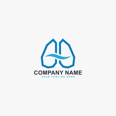 Breathe logo design vector. Lungs care clinic abstract logo symbol.