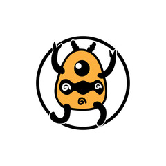 Cute cartoon monster. Vector funny monster character illustration design